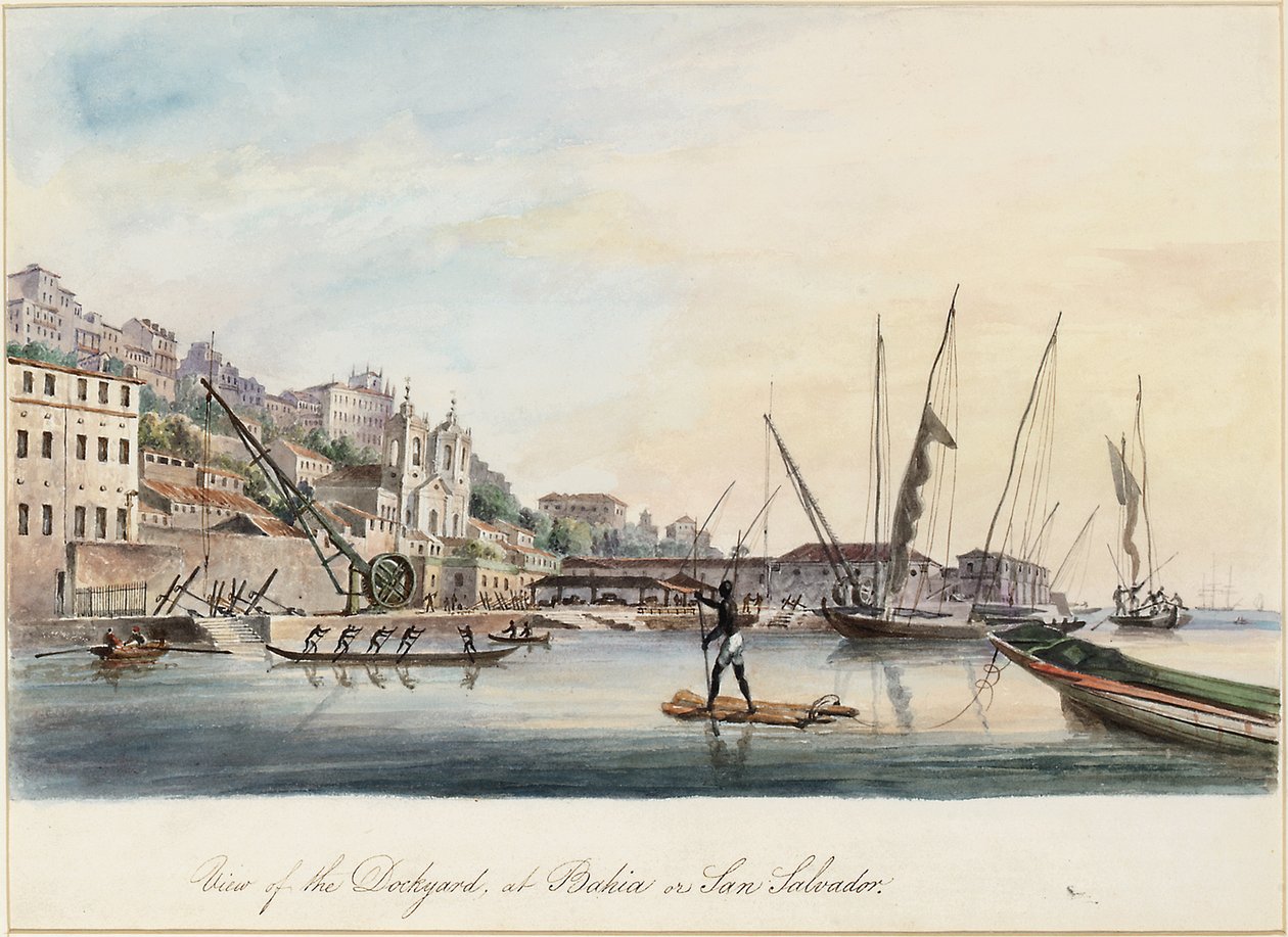 Vista do Dockyard, na Bahia ou San Salvador de Thomas L. Hornbrook