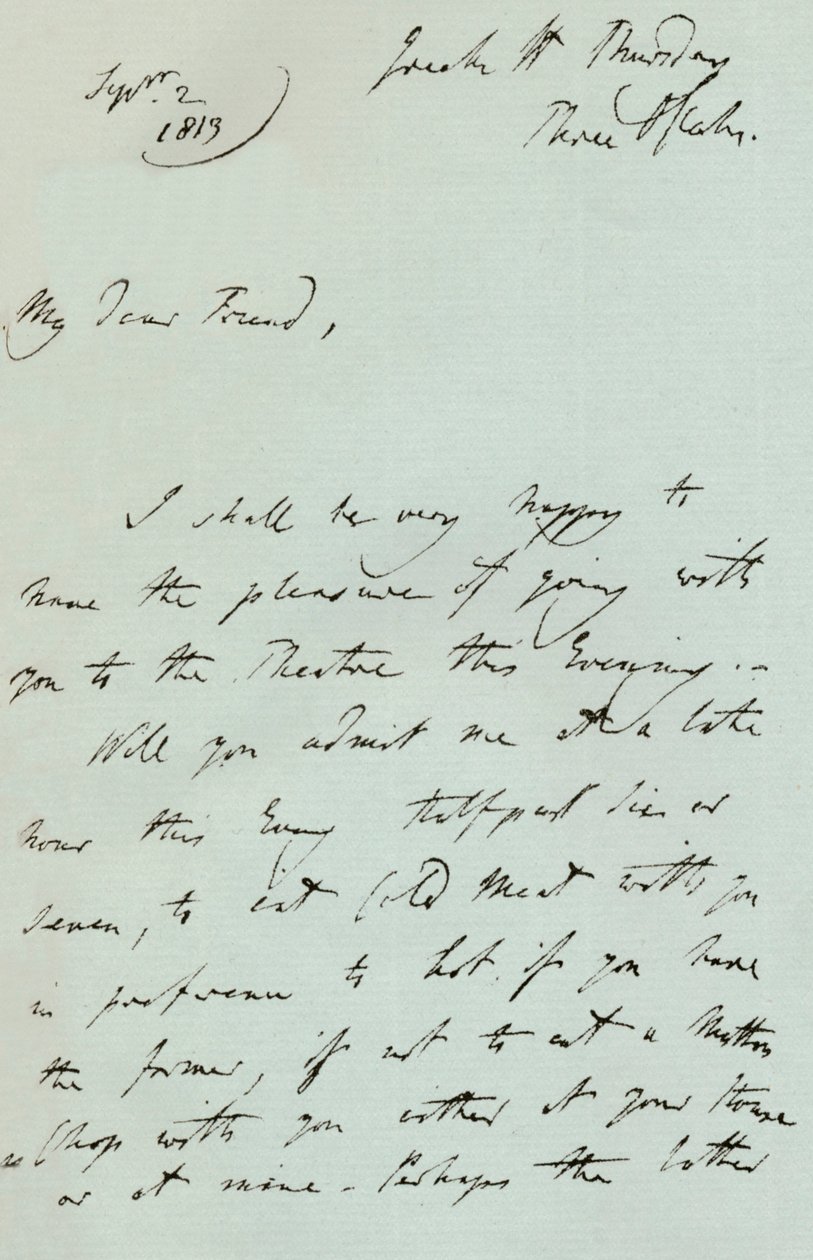 Uma carta de Sir Thomas Lawrence, 1819 1904 de Thomas Lawrence