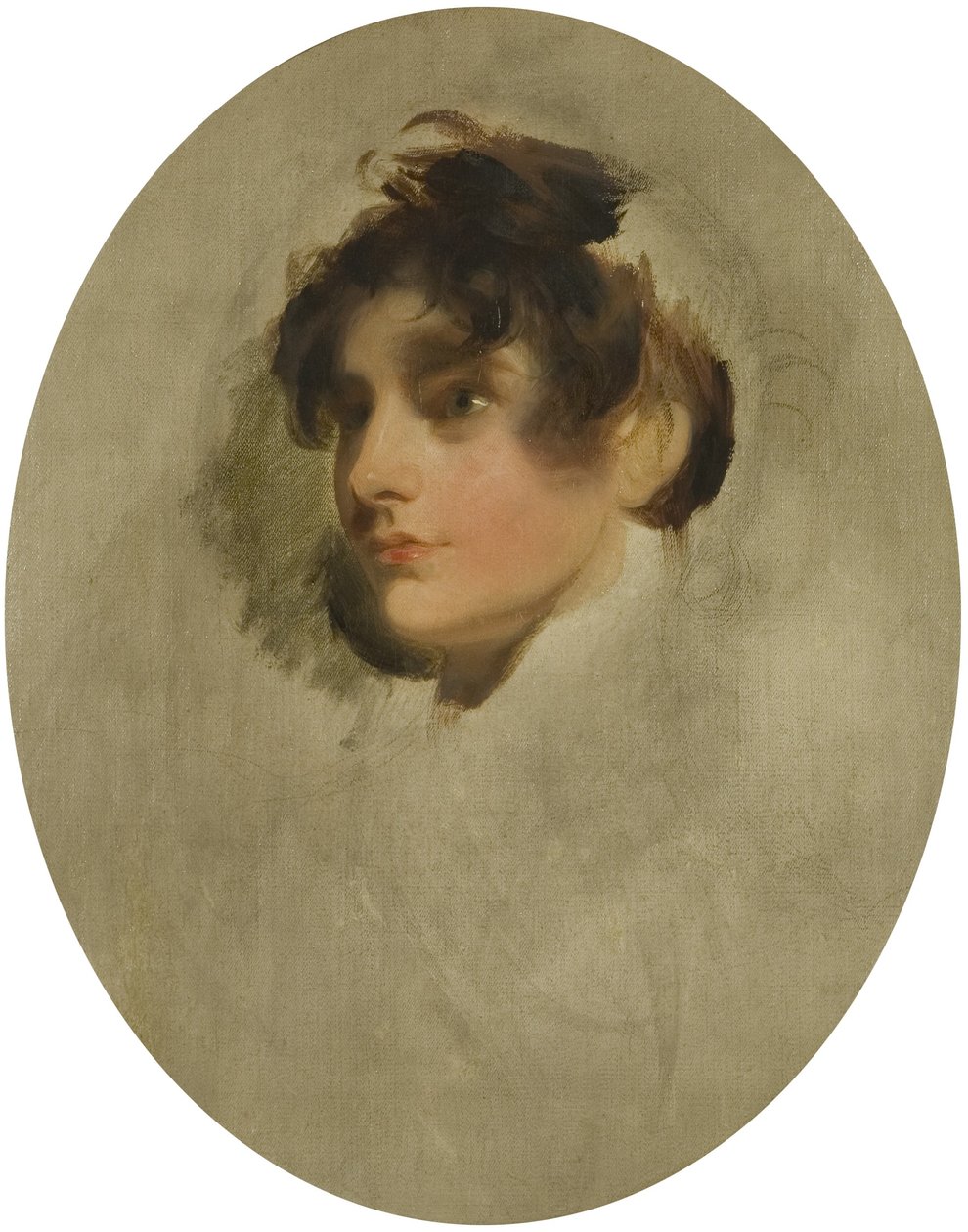 Chefe de uma Jovem Mulher, c.1800-05 (óleo sobre tela) de Thomas Lawrence