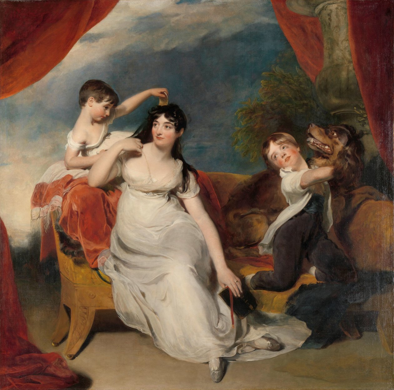 Maria Mathilda Bingham com dois de seus filhos Maria Mathilda Bingham, esposa de Henry Baring, com dois de seus filhos, presumivelmente James Bridgeman e Anna Maria de Thomas Lawrence