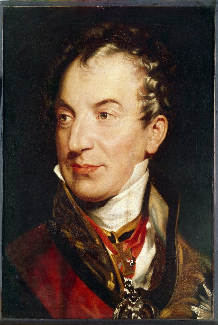 Retrato de Clemente (Klemens) Wenzel, Príncipe de Metternich (1773-1859). político austríaco. Pintura por Sir Thomas Lawrence (1769-1830), óleo sobre tela, entre 1814 e 1819. arte inglesa de Thomas Lawrence