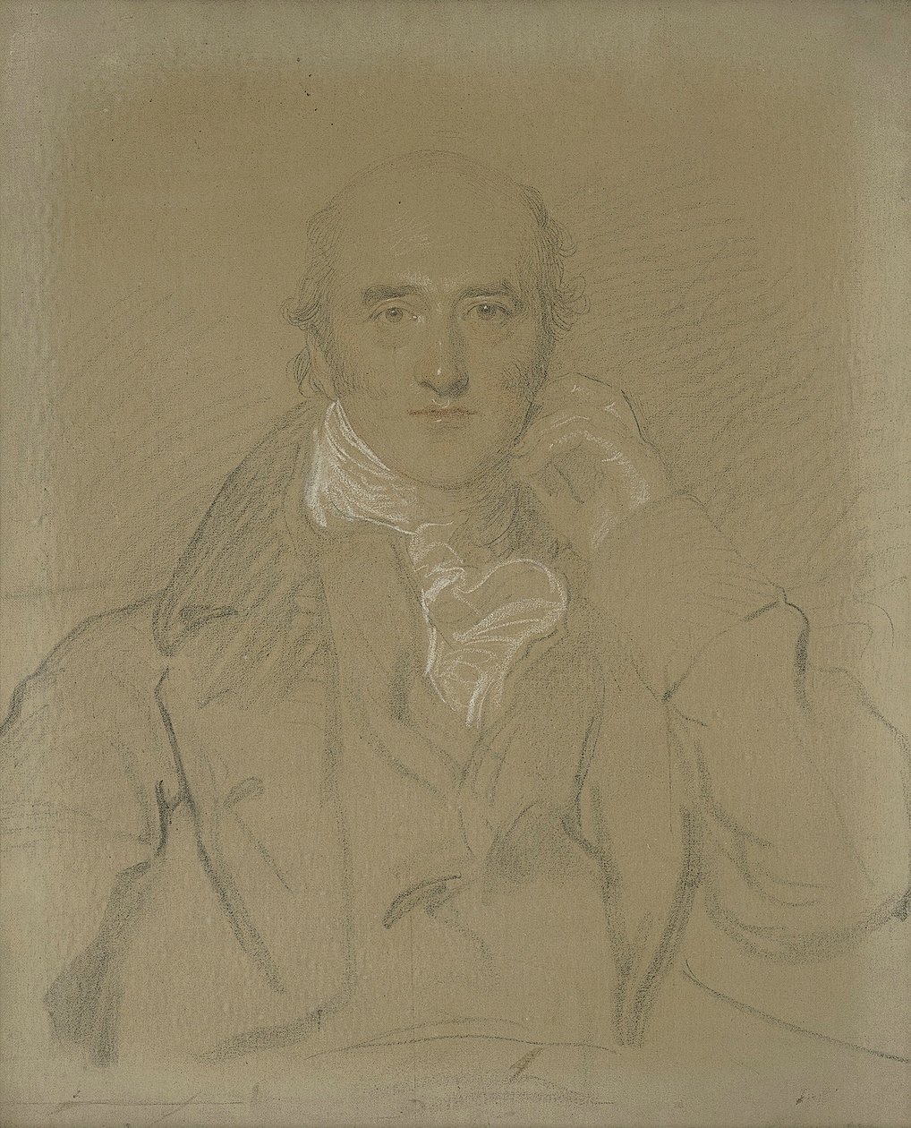 Retrato de George Canning, MP (1770-1827), meio comprimento, sentado (lápis, giz preto, branco e vermelho sobre tela) de Thomas Lawrence