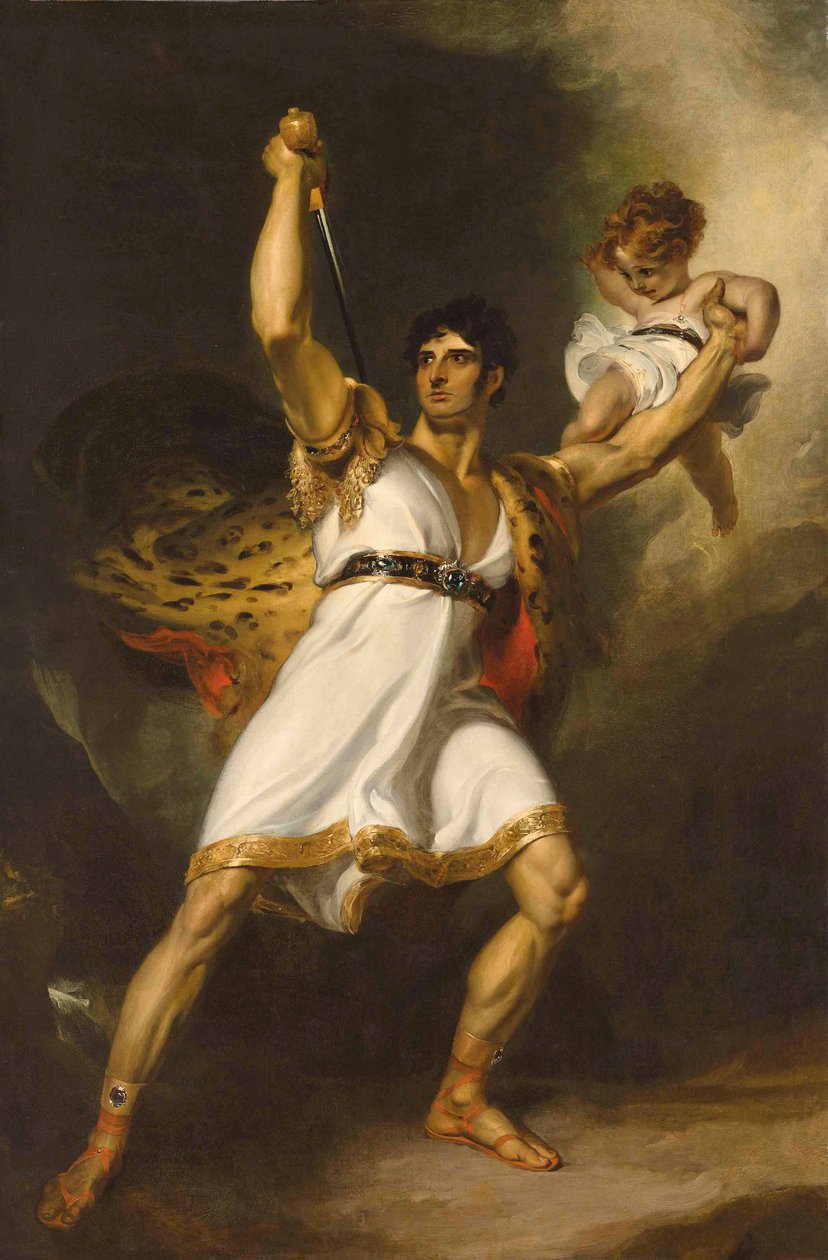 Retrato de John Philip Kemble (1757-1823), de corpo inteiro, como Rolla de Sheridan&39;s Pizarro (óleo sobre tela) de Thomas Lawrence