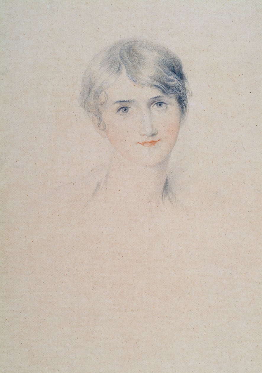Retrato de Miss Bloxham, c.1800-10 (lápis e giz sobre papel) de Thomas Lawrence