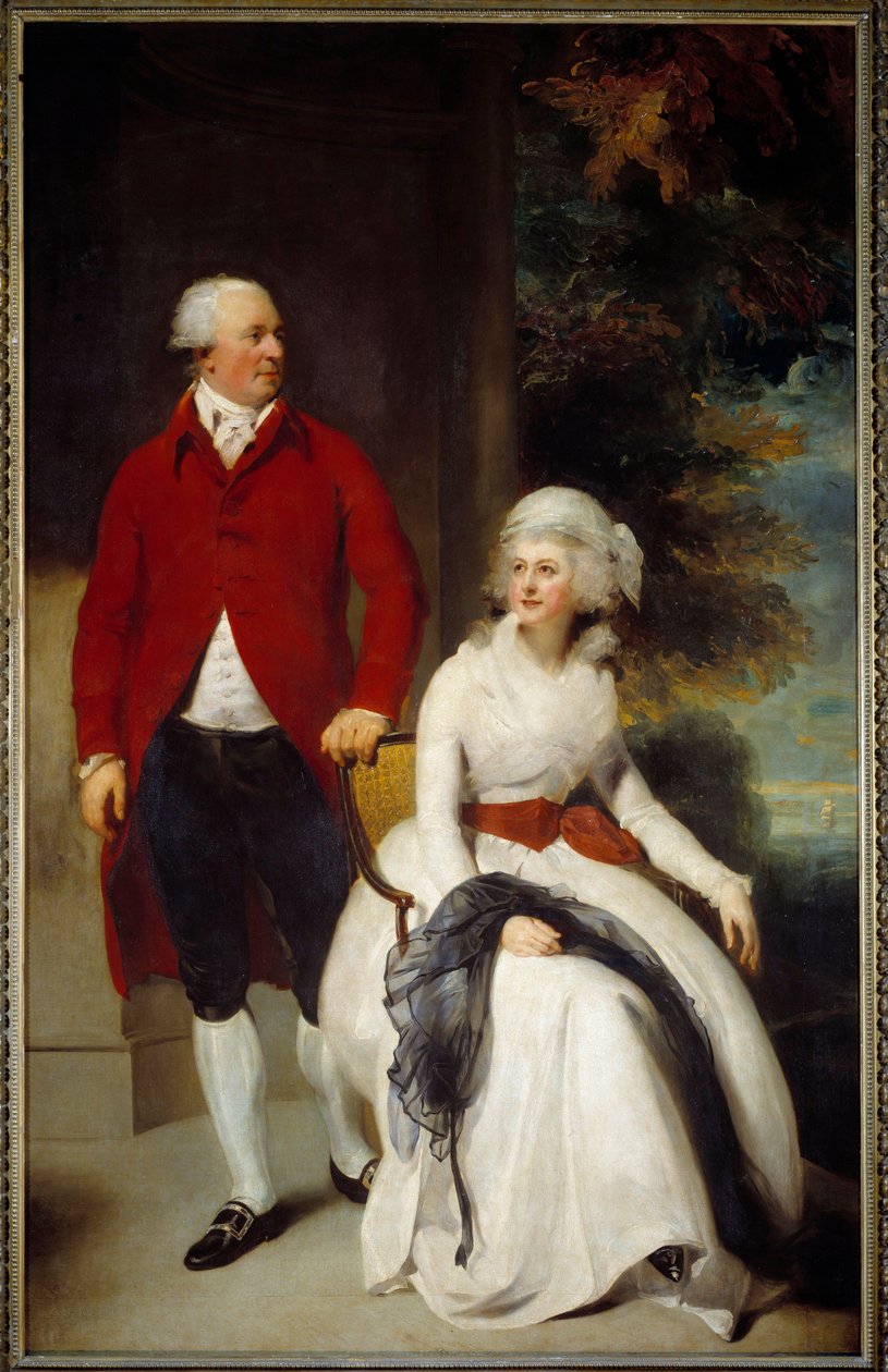 Retrato do banqueiro Julius Angerstein (1735-1823) e de sua segunda esposa Eliza Payne (1748-1800) Pintura de Sir Thomas Lawrence (1769-1830) Sol do século XVIII. 2,52 X 1,60 m de Thomas Lawrence