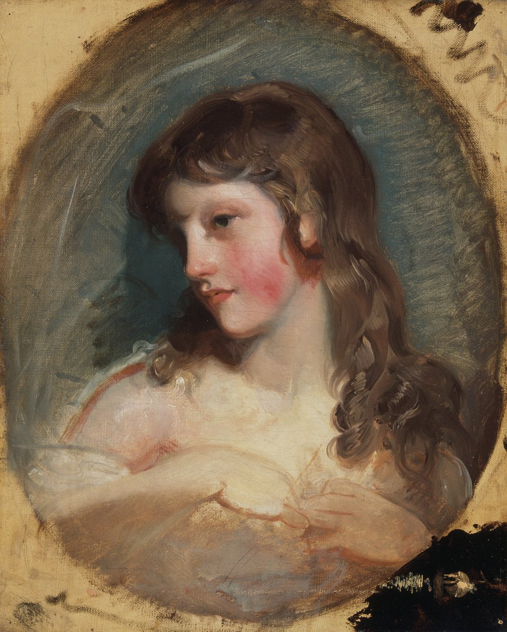 Estudo de uma rapariga (óleo sobre tela) de Thomas Lawrence