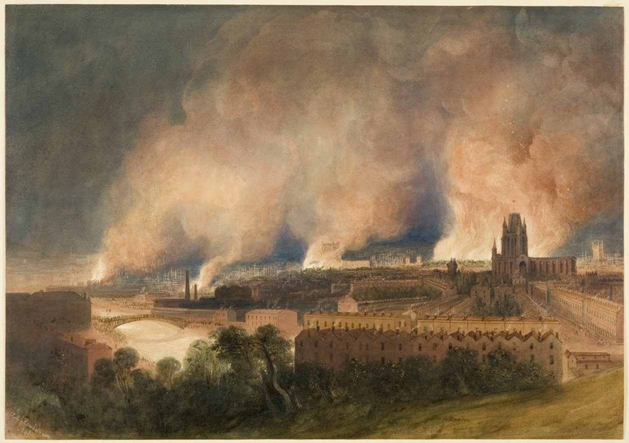 Bristol visto de Pile Hill, na noite de 30 de Outubro de Thomas Leeson the Elder Rowbotham