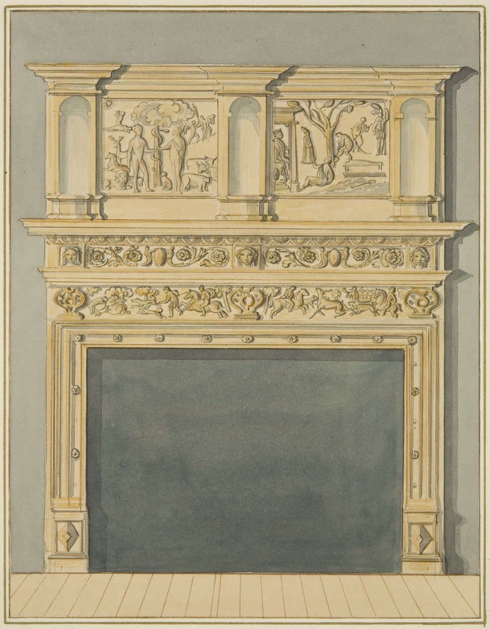 Chaminé no 113 Redcliffe Street (aguarela sobre papel) de Thomas Leeson the Elder Rowbotham