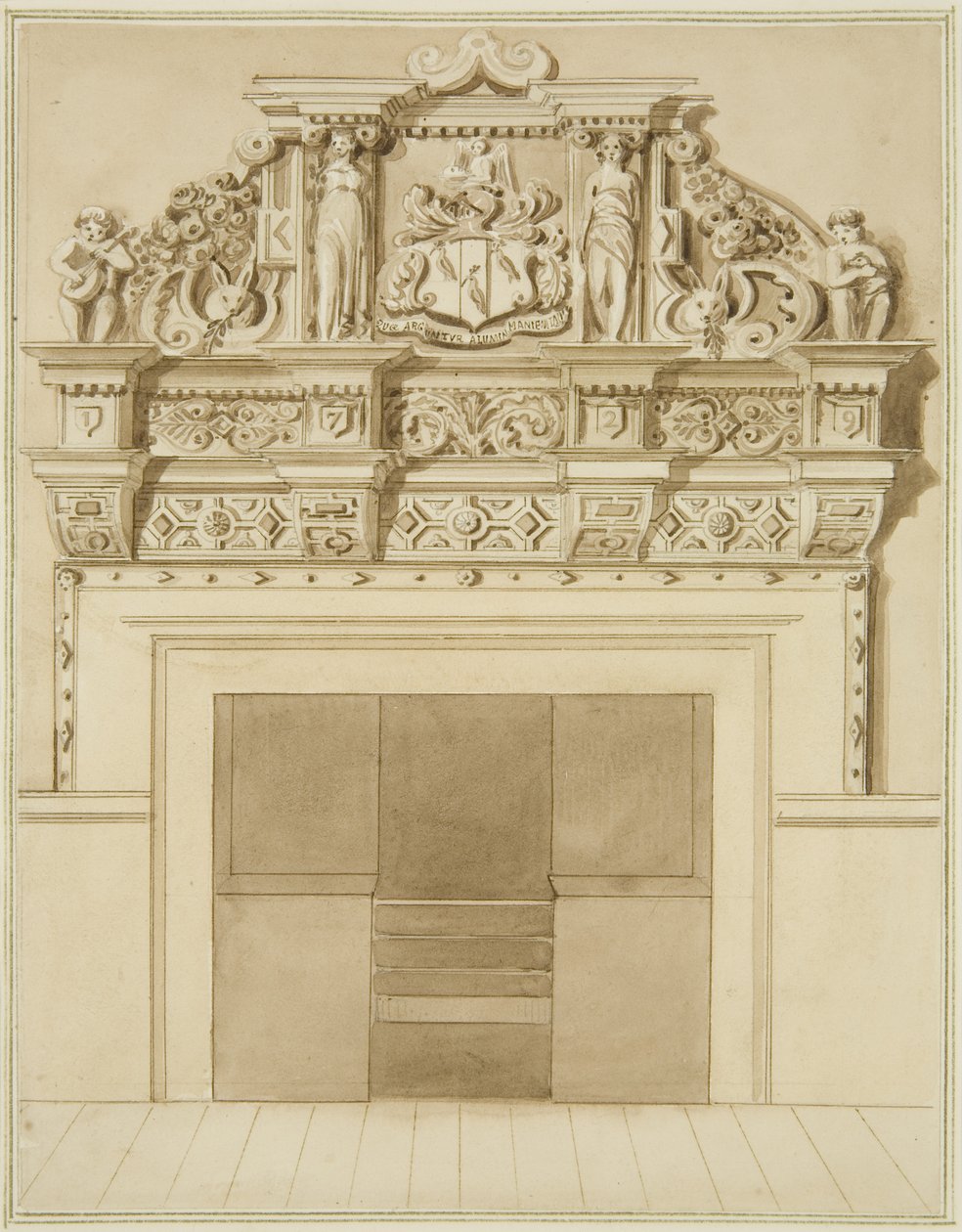Chaminé de 1729, no 139 Redcliffe Street (aguarela sobre papel) de Thomas Leeson the Elder Rowbotham