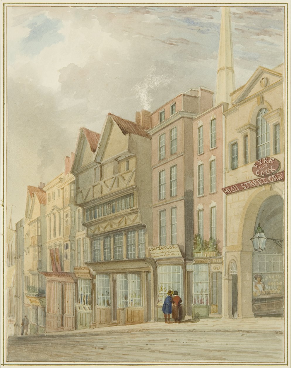 High Street com a Porta do Mercado de Thomas Leeson the Elder Rowbotham