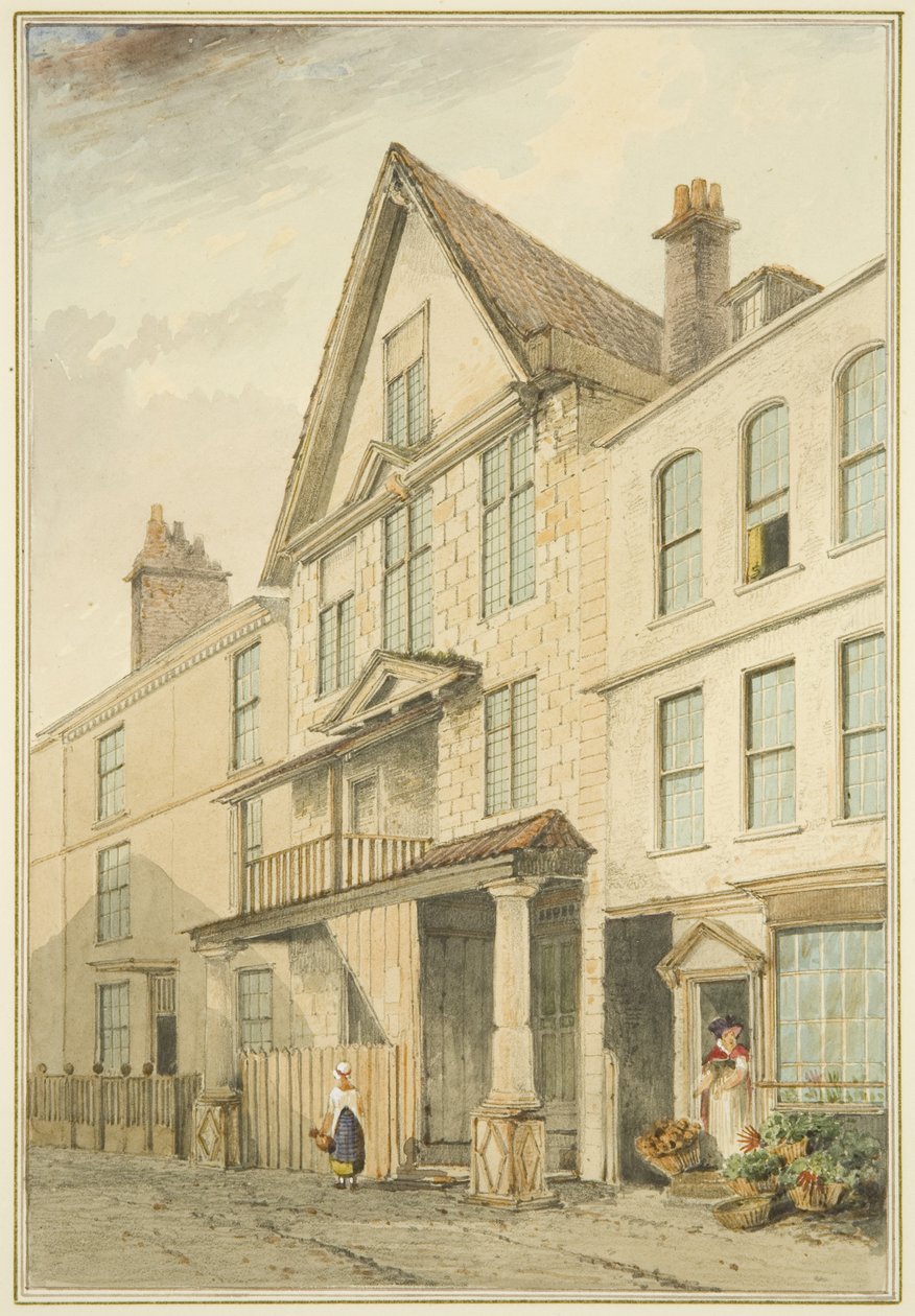 Casa no Canto da Planície e Beco do Cabrito (aguarela sobre papel) de Thomas Leeson the Elder Rowbotham