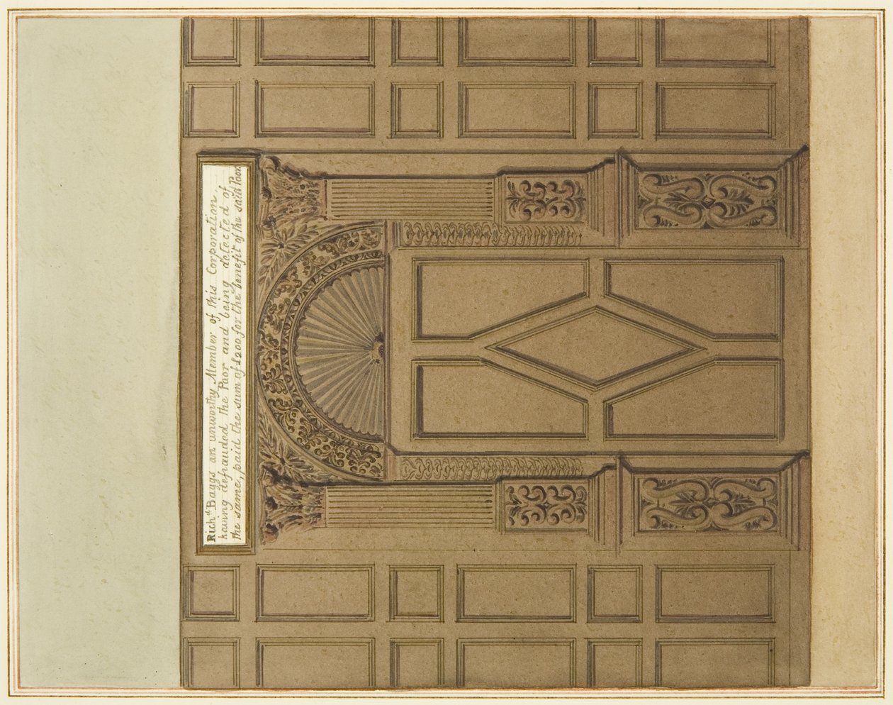 Porta Interior da Grande Sala da Casa da Moeda, agora Hospital São Pedro (aguarela sobre papel) de Thomas Leeson the Elder Rowbotham