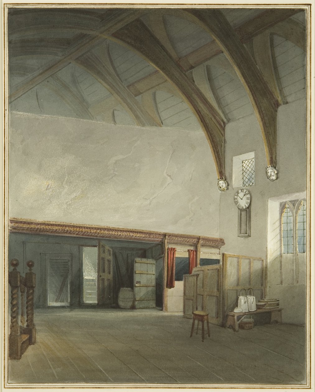 Quarto em uma casa em Cider House Passage, fora da Broad Street (aquarela sobre papel) de Thomas Leeson the Elder Rowbotham