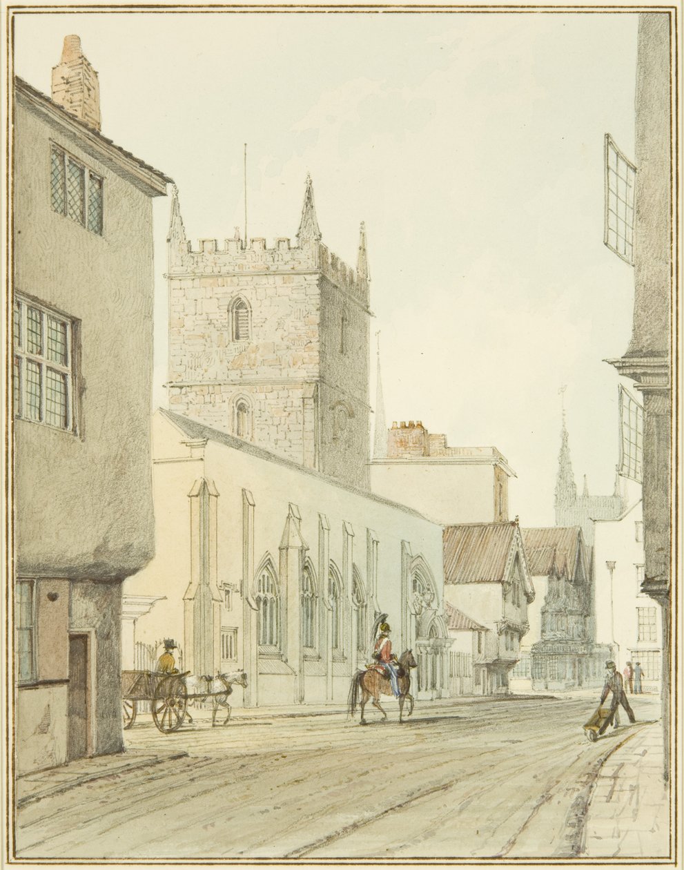 Igreja de São Pedro e Vigário (aguarela sobre papel) de Thomas Leeson the Elder Rowbotham
