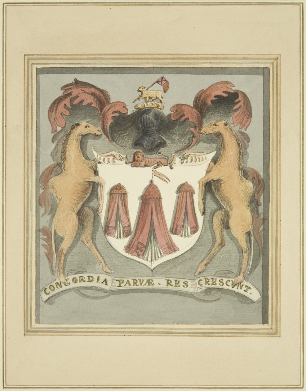 Braços de Alfaiates em Esmolas de Merchant Taylors (lápis e aguarela em papel) de Thomas Leeson the Elder Rowbotham