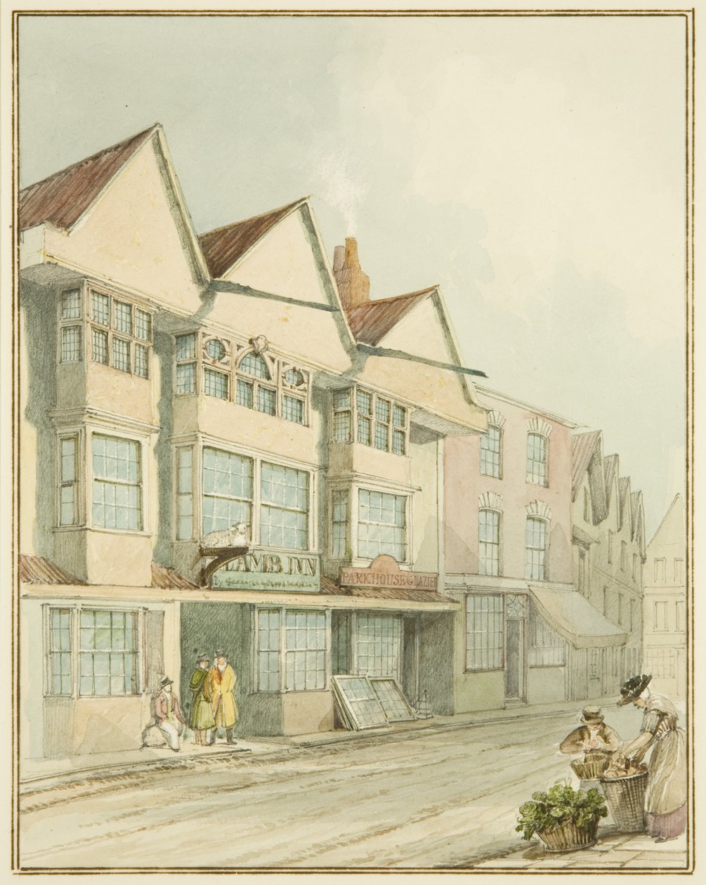 The Lamb Inn, West Street (aquarela sobre papel) de Thomas Leeson the Elder Rowbotham