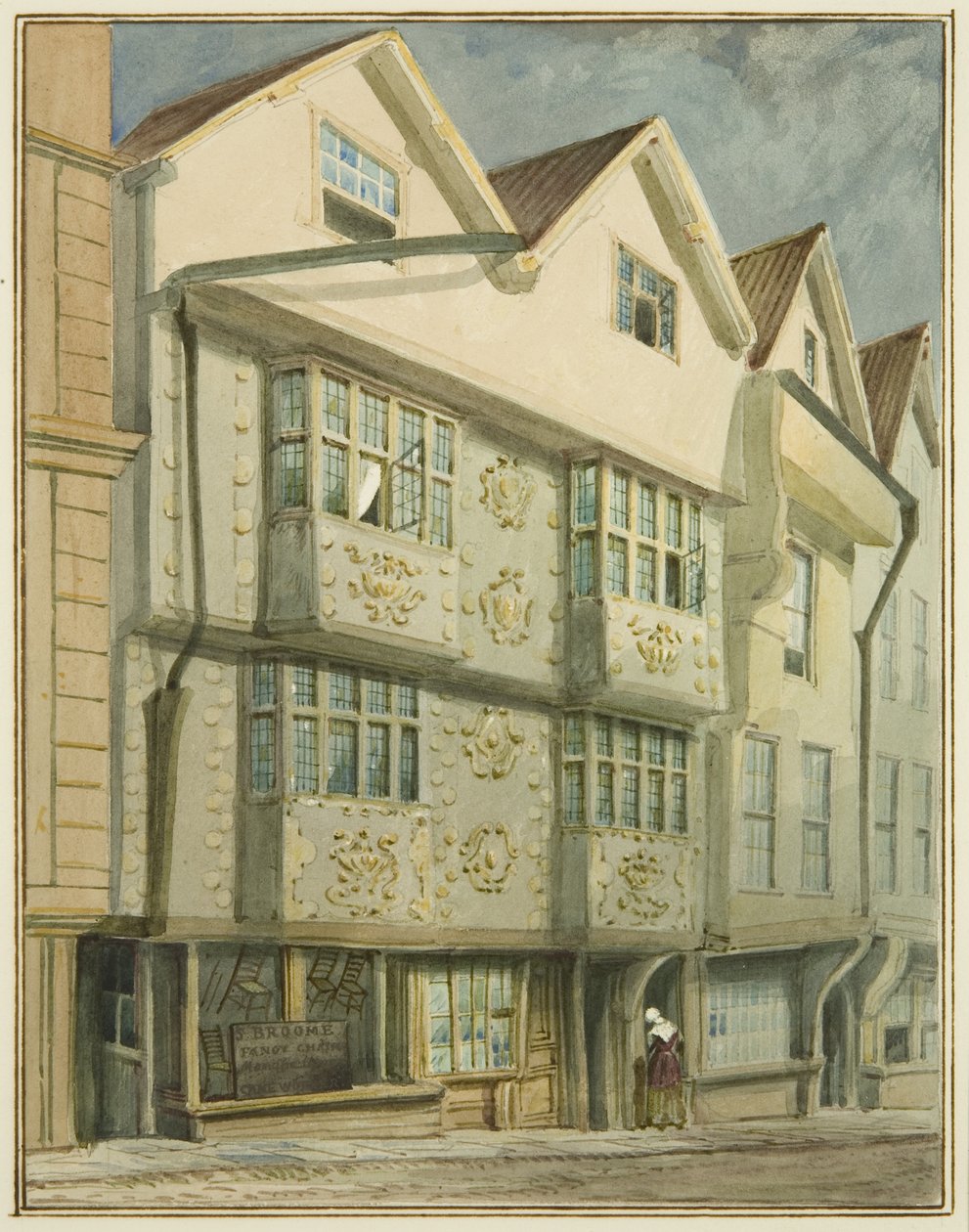 O lado norte da Baldwin Street (aguarela sobre papel) de Thomas Leeson the Elder Rowbotham