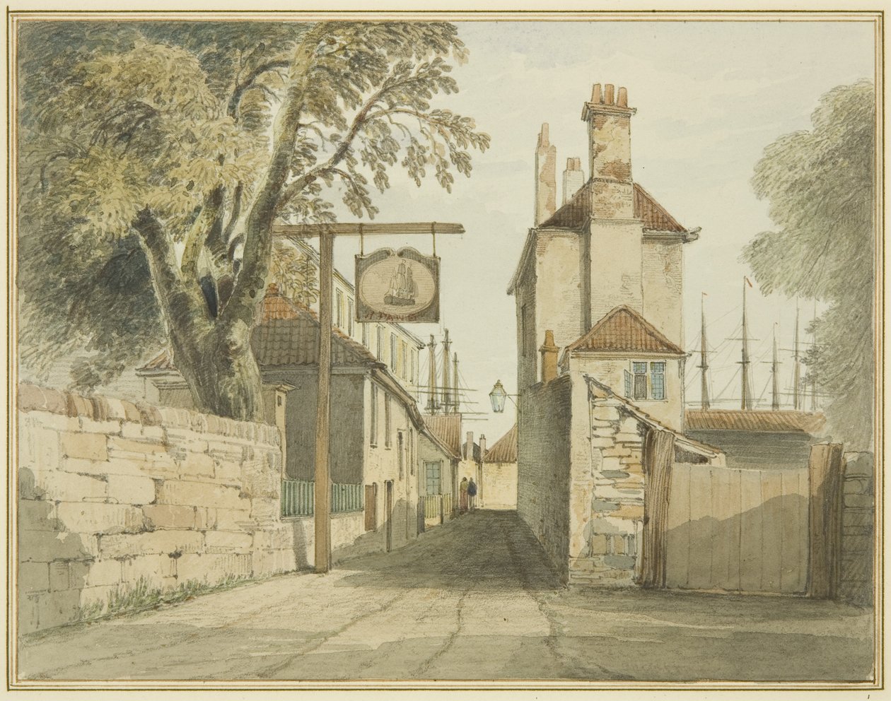 O caminho do Pântano de Canon para os Butts com vista para Leste (aguarela no papel) de Thomas Leeson the Elder Rowbotham