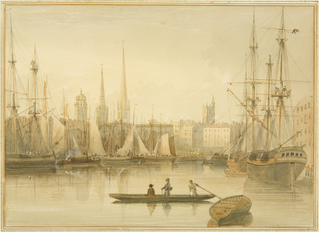 Vista do Porto Flutuante de Redcliffe Back Ferry de Thomas Leeson the Elder Rowbotham