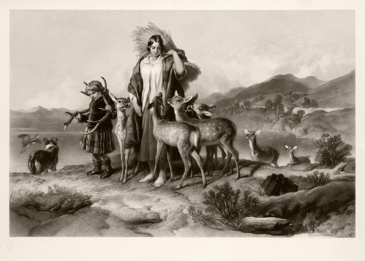 A Família do Forester (mezzotint) de Thomas Lewis Atkinson