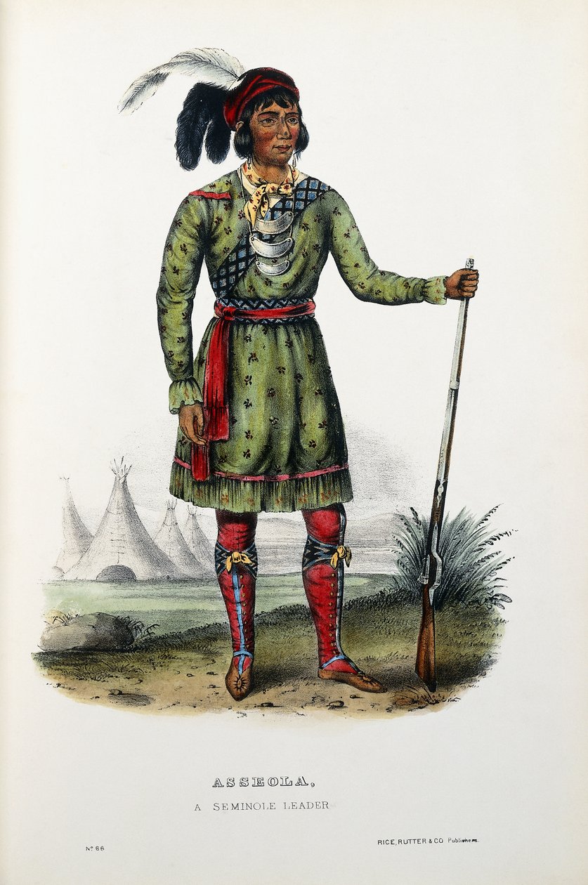 Asseola, uma líder seminola de Thomas Loraine (after) McKenney