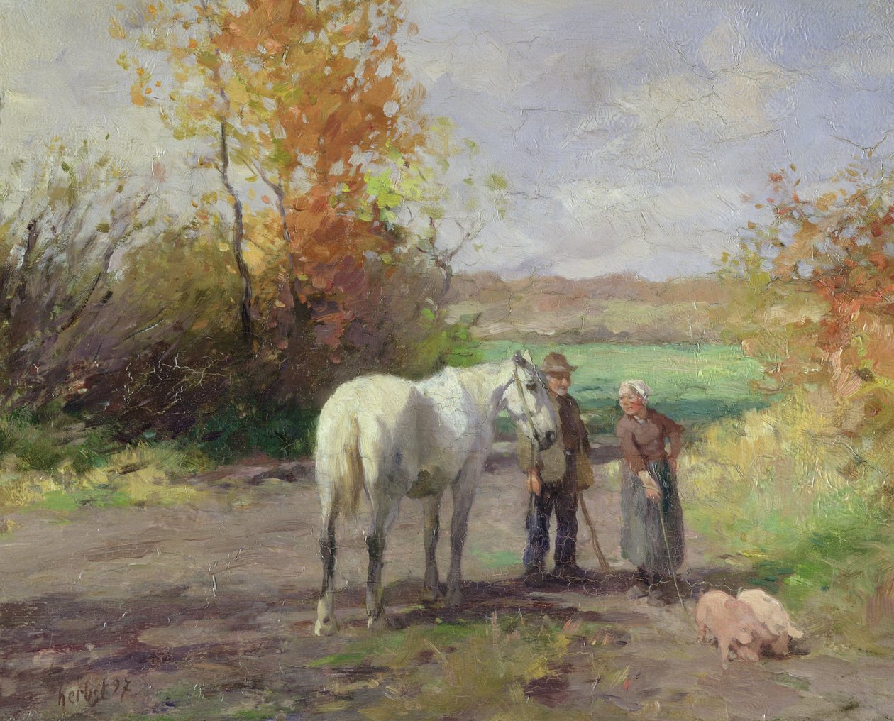 Encontro no caminho para o campo, 1897 de Thomas Ludwig Herbst