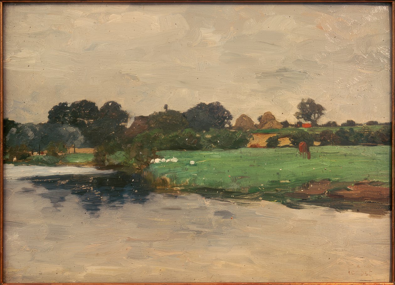 Paisagem do rio perto de Hamburgo de Thomas Ludwig Herbst