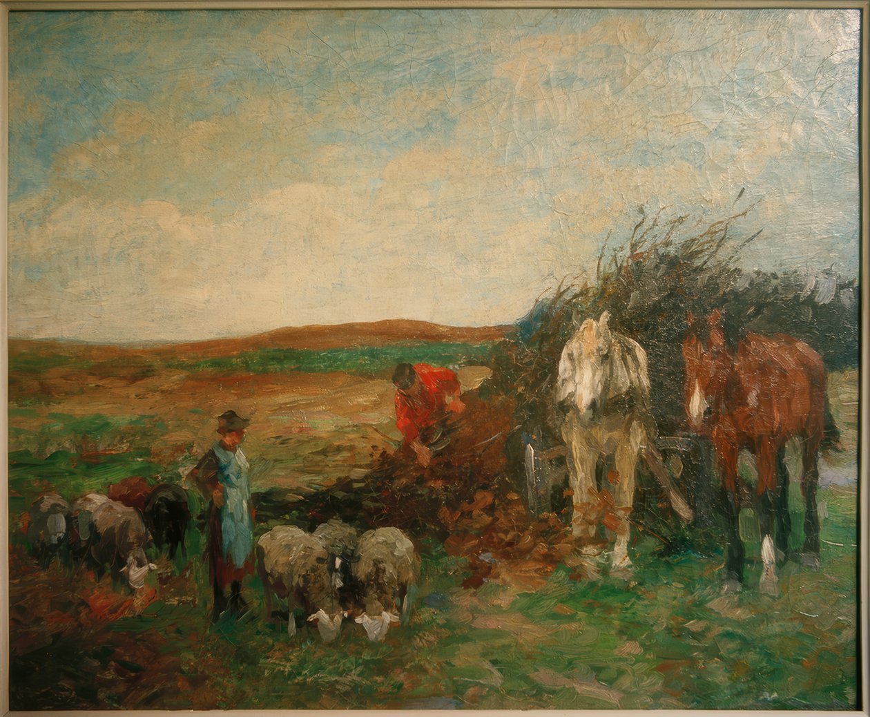 Vagão de madeira e ovelhas de Thomas Ludwig Herbst