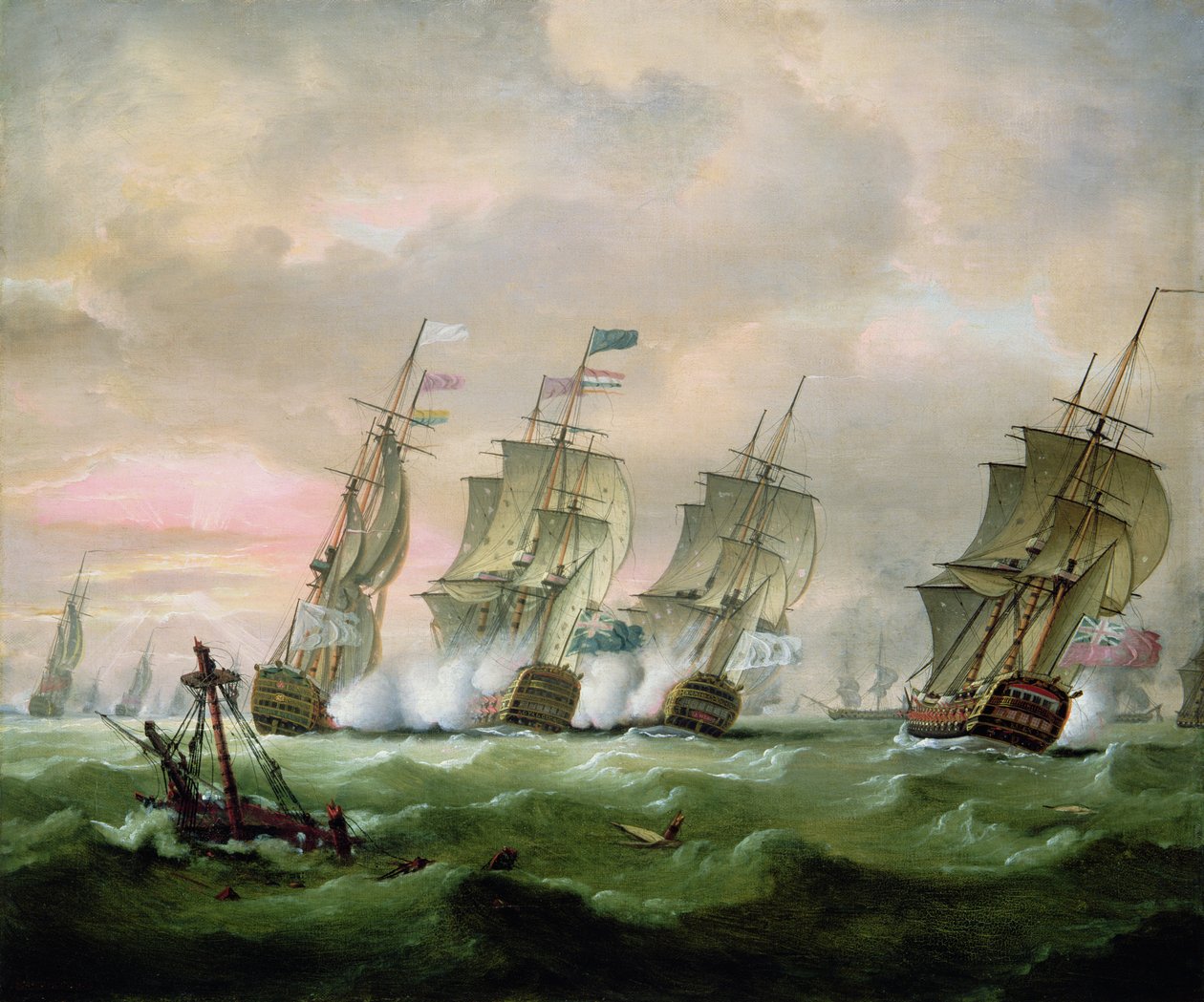 Almirante Sir Edward Hawke derrotando o Almirante M. de Conflans no Golfo da Biscaia de Thomas Luny