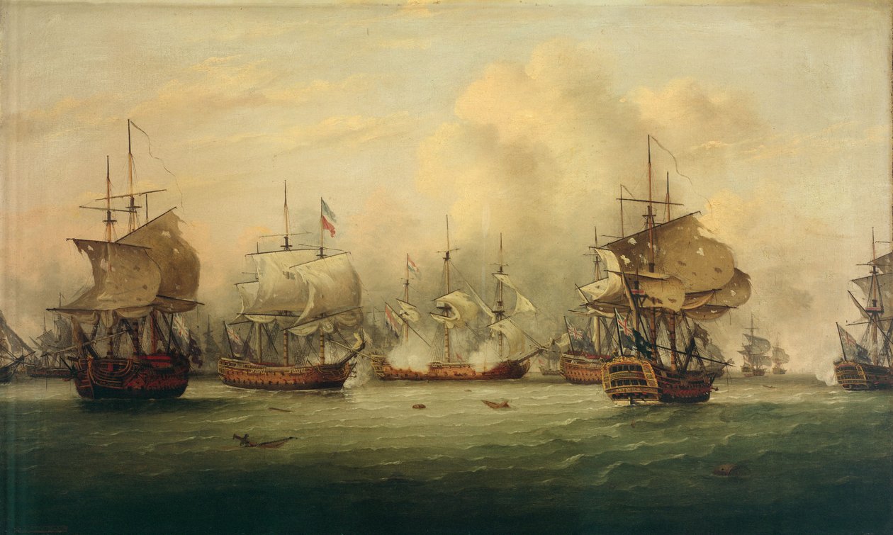 A Batalha do Banco Dogger, 5 de agosto de 1781 de Thomas Luny