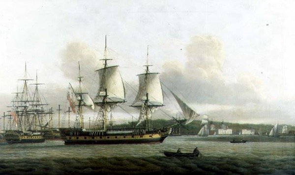 A "Leda" em Duas Posições fora de Greenwich de Thomas Luny