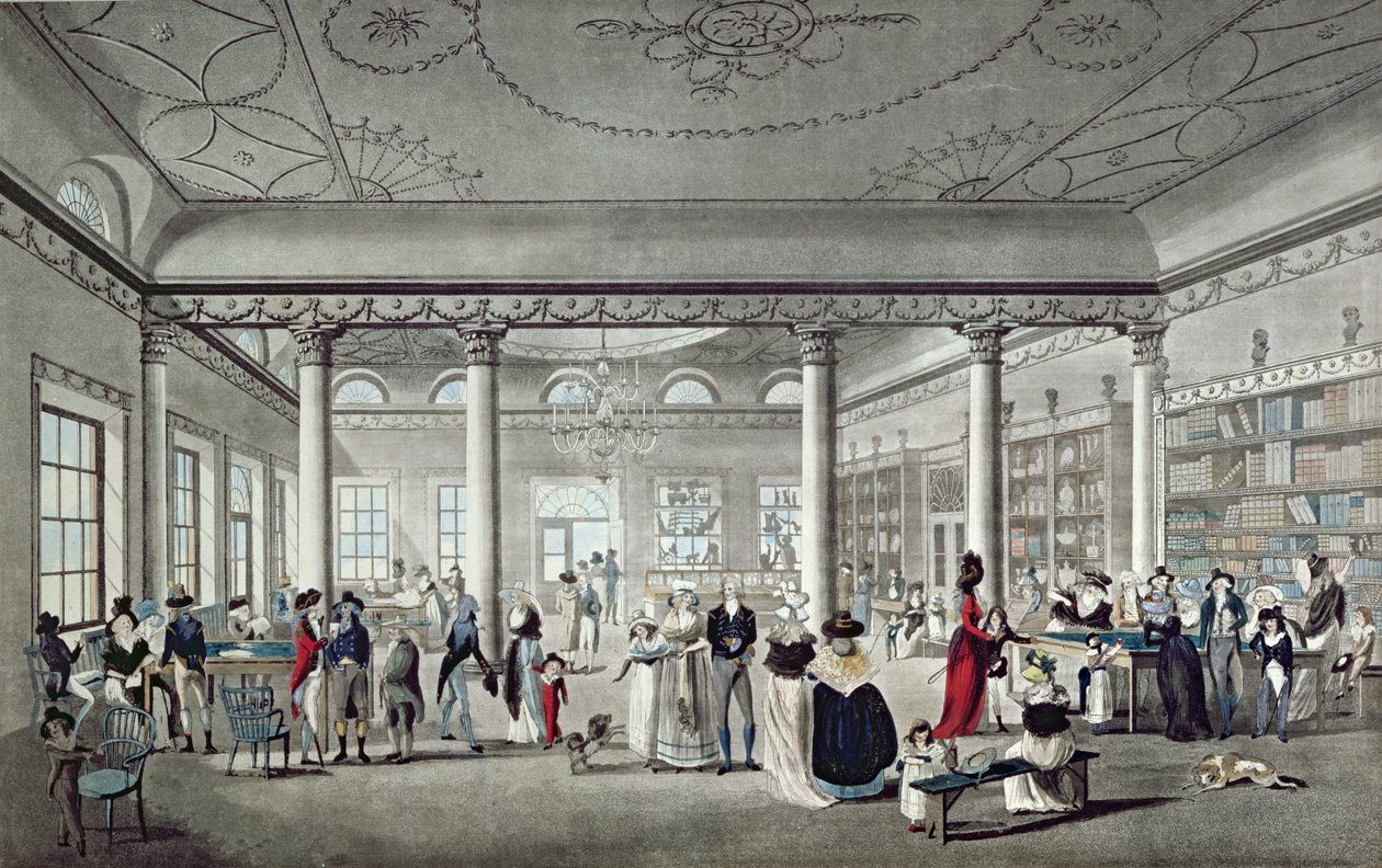 Biblioteca do Hall em Margate, 1789 de Thomas Malton