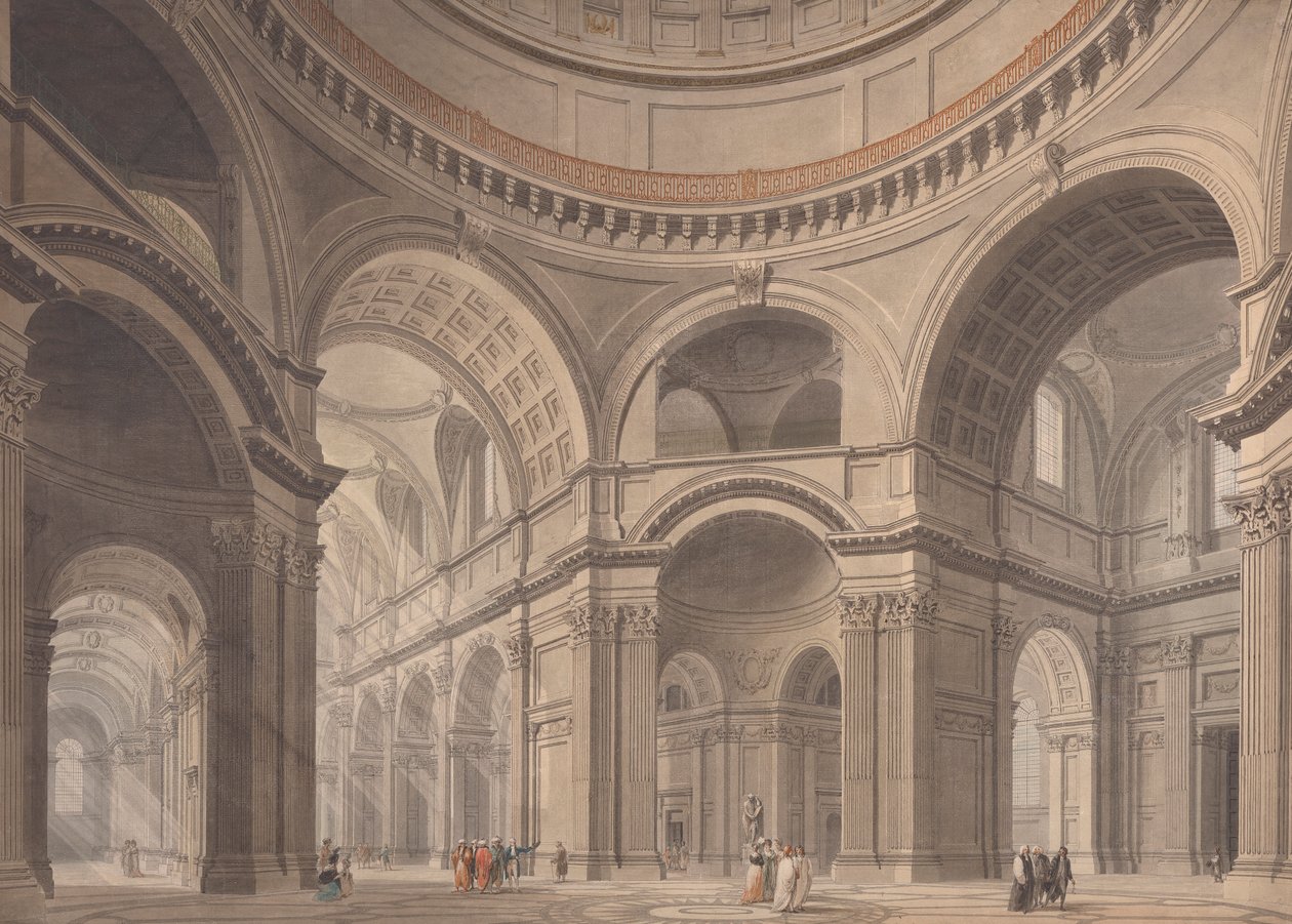 Interior da Catedral de St. Paul de Thomas Malton the Younger
