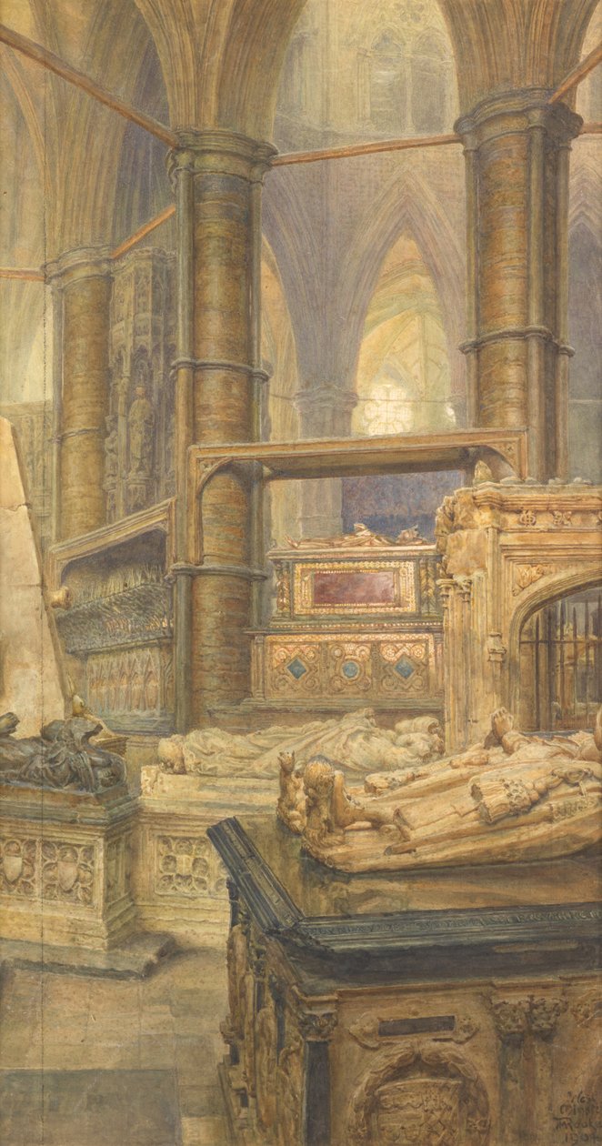 As Tumbas de Henrique III e da Rainha Eleanor, Abadia de Westminster, 1904 de Thomas Matthews Rooke