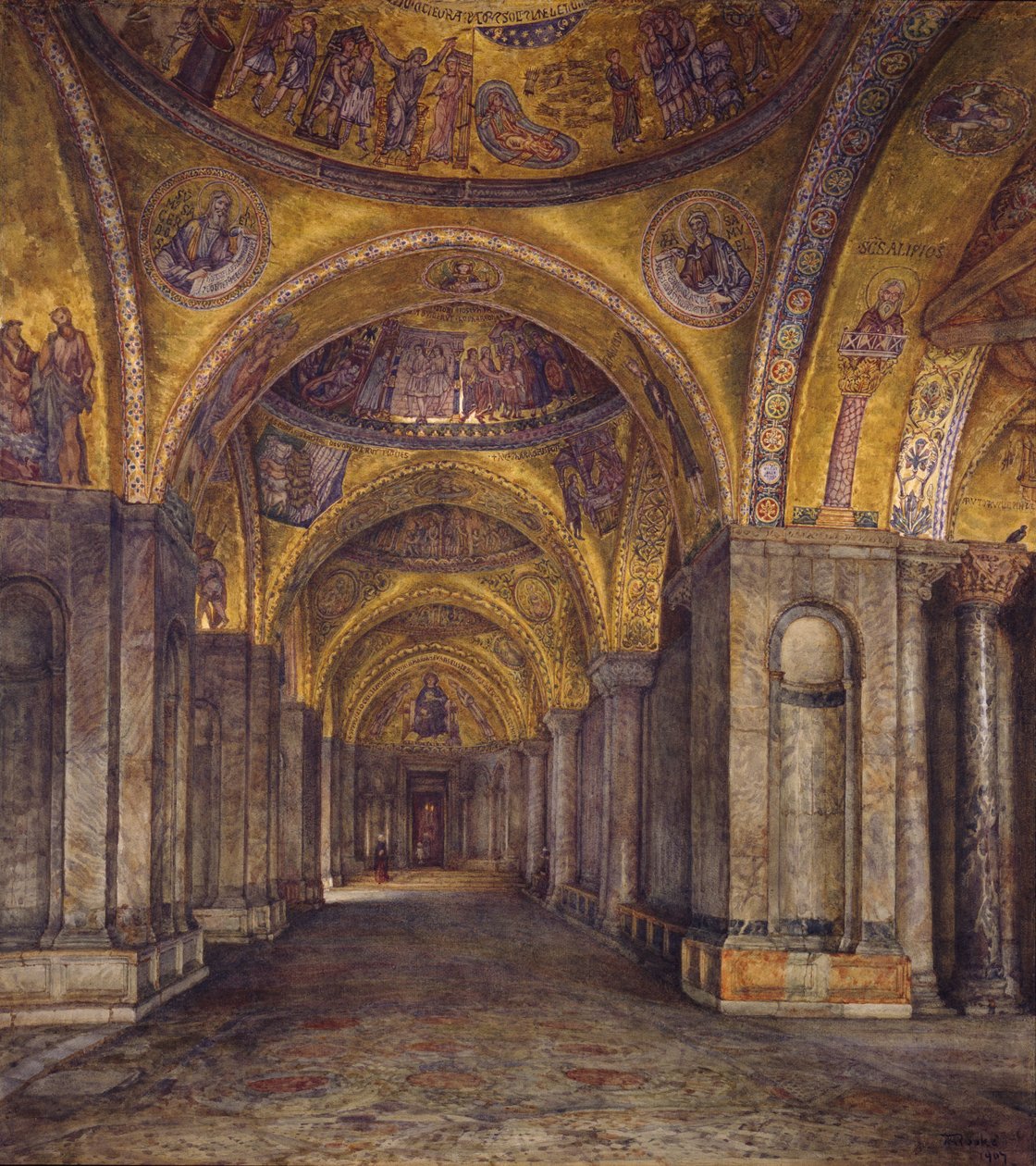 Veneza - átrio norte de São Marcos, 1907 de Thomas Matthews Rooke