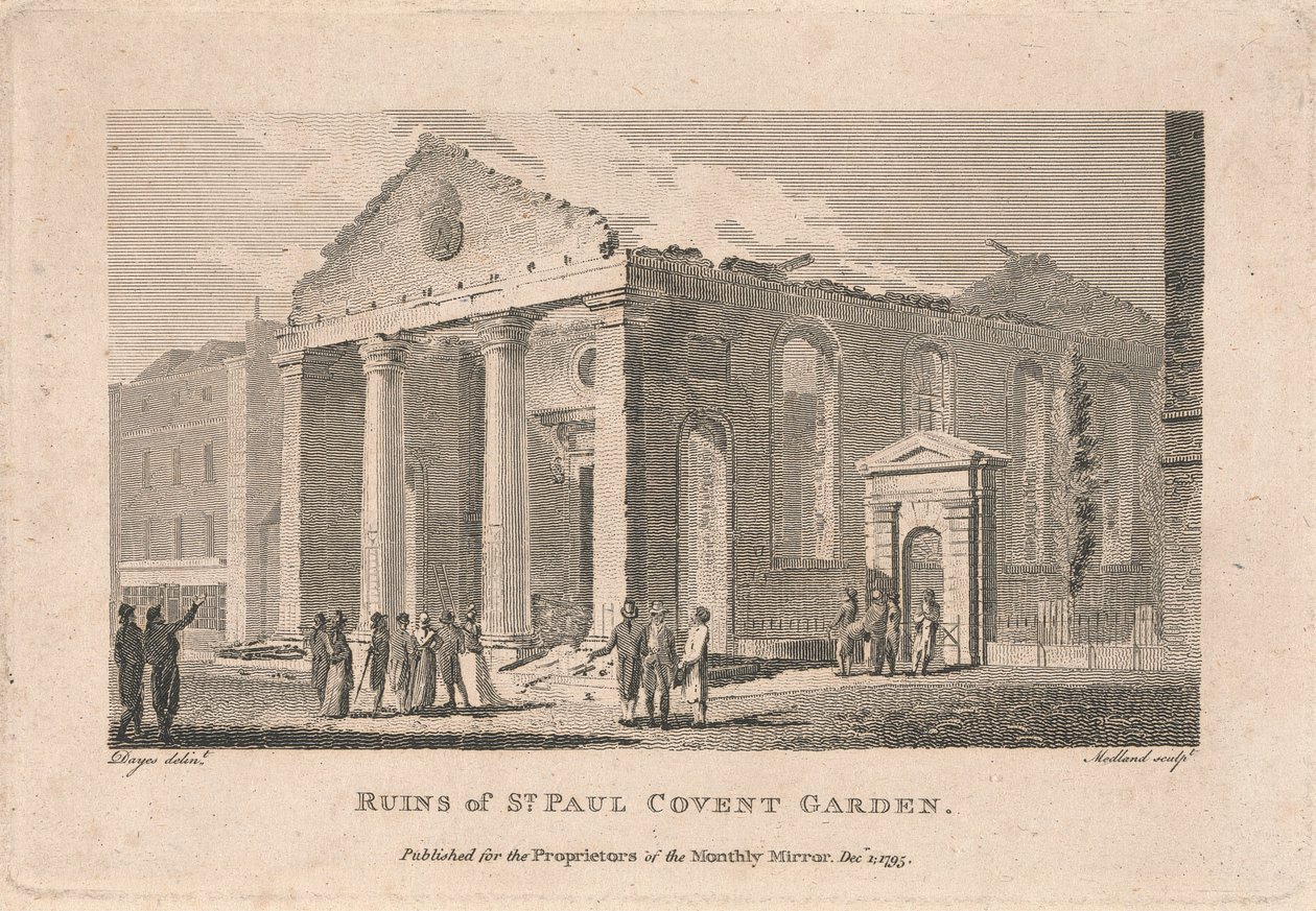 Ruínas de St. Paul Covent Garden de Thomas Medland