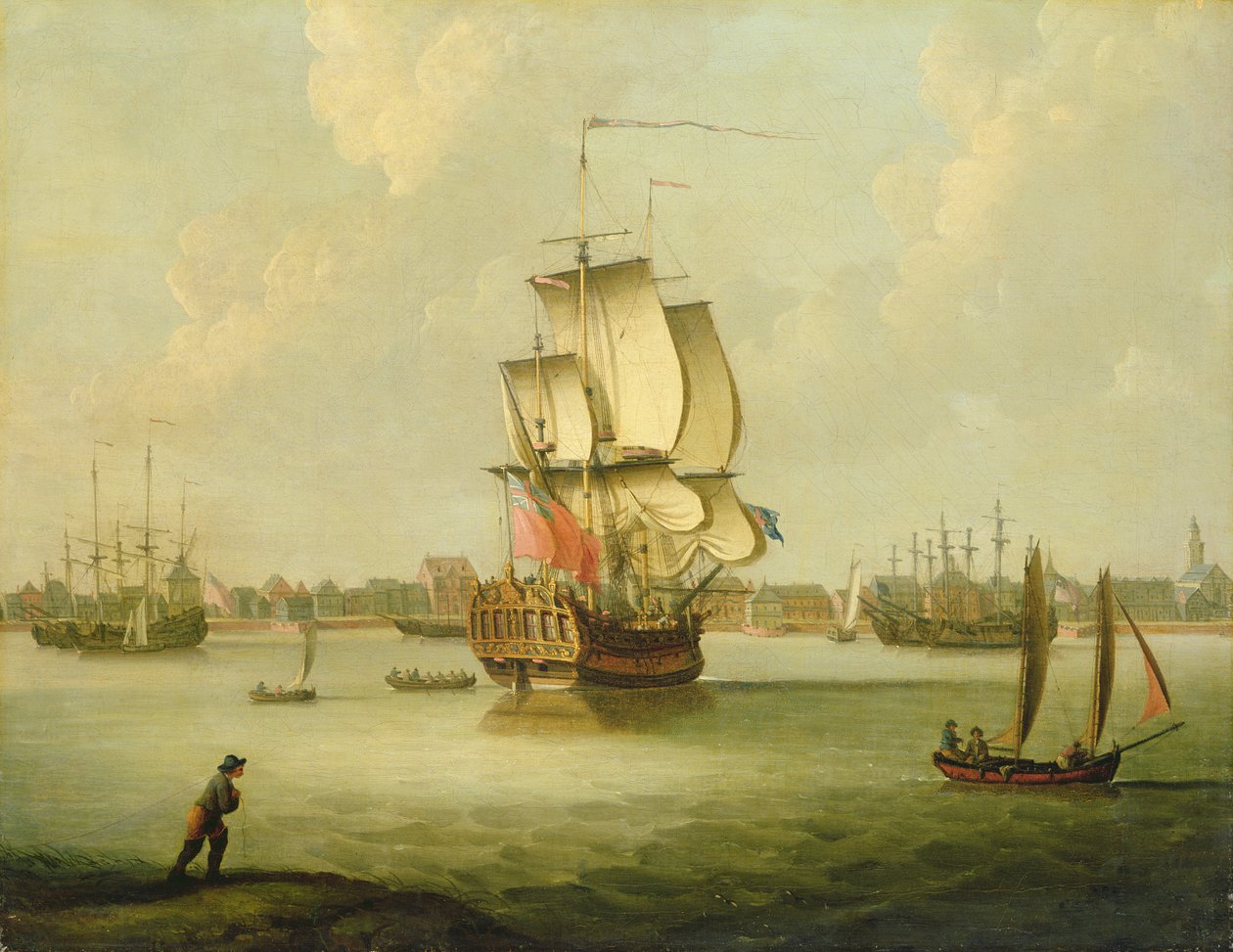 Uma vista de Charleston, Carolina do Sul (óleo sobre tela) de Thomas Mellish
