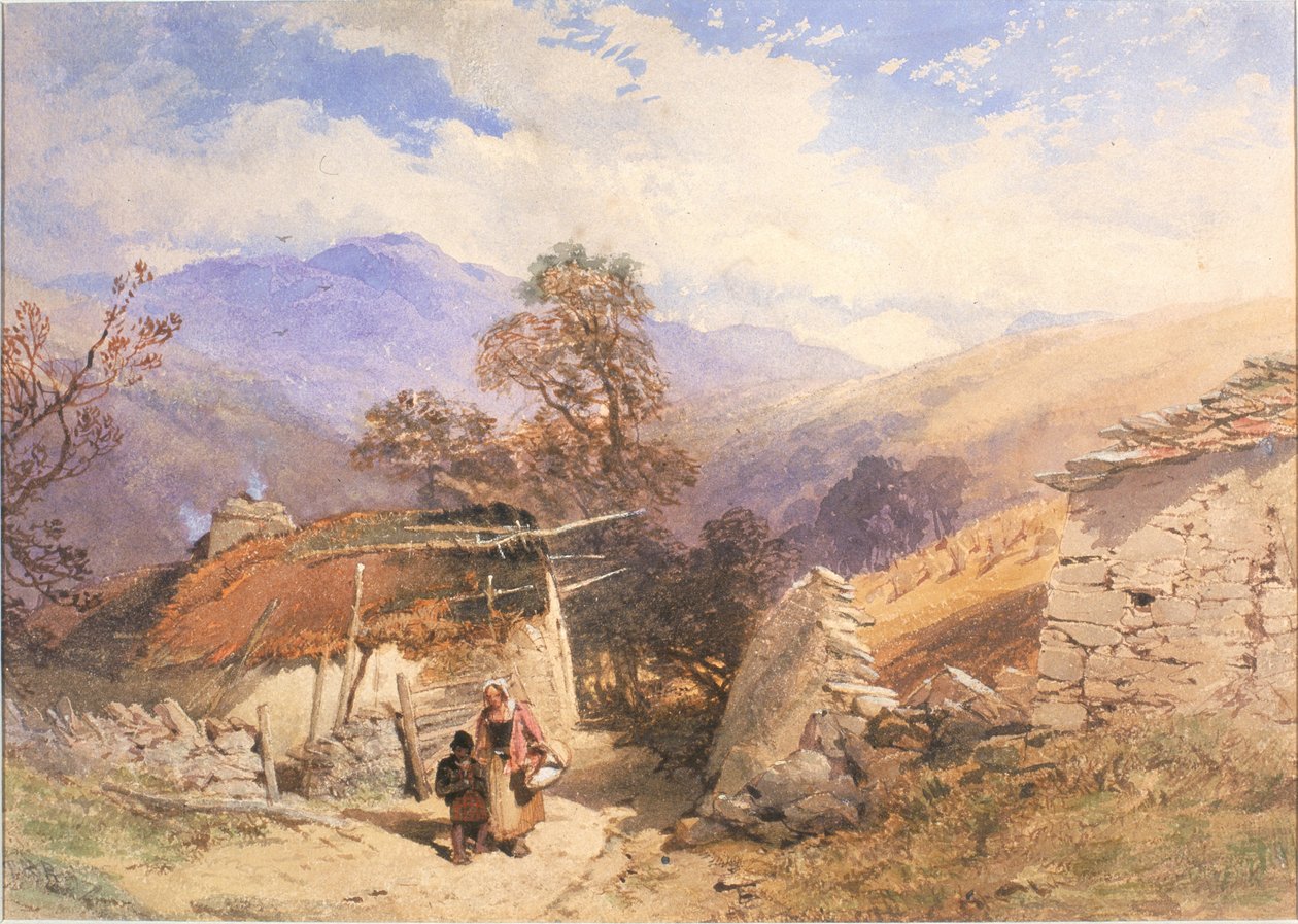 Paisagem das Terras Altas (bodycolour) de Thomas Miles II Richardson