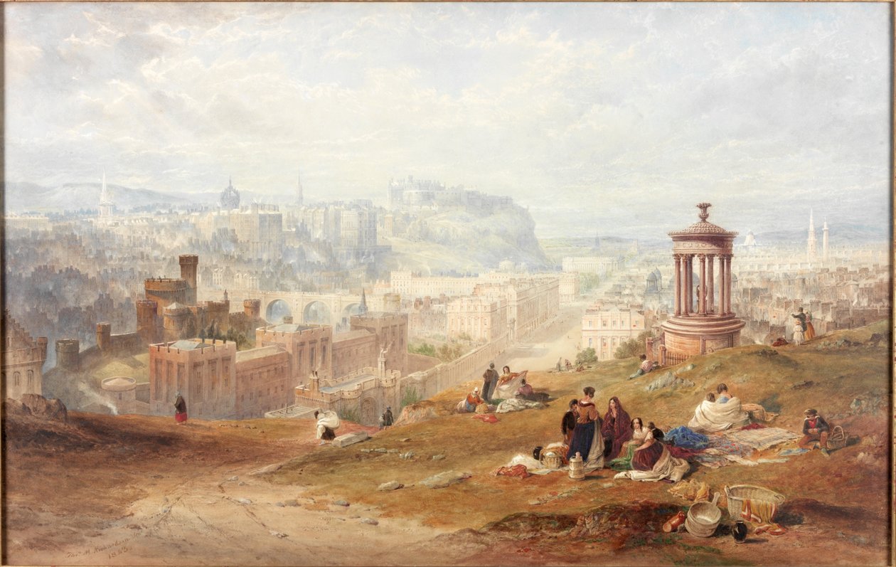 Edimburgo de Calton Hills (aquarela sobre papel) de Thomas Miles Richardson