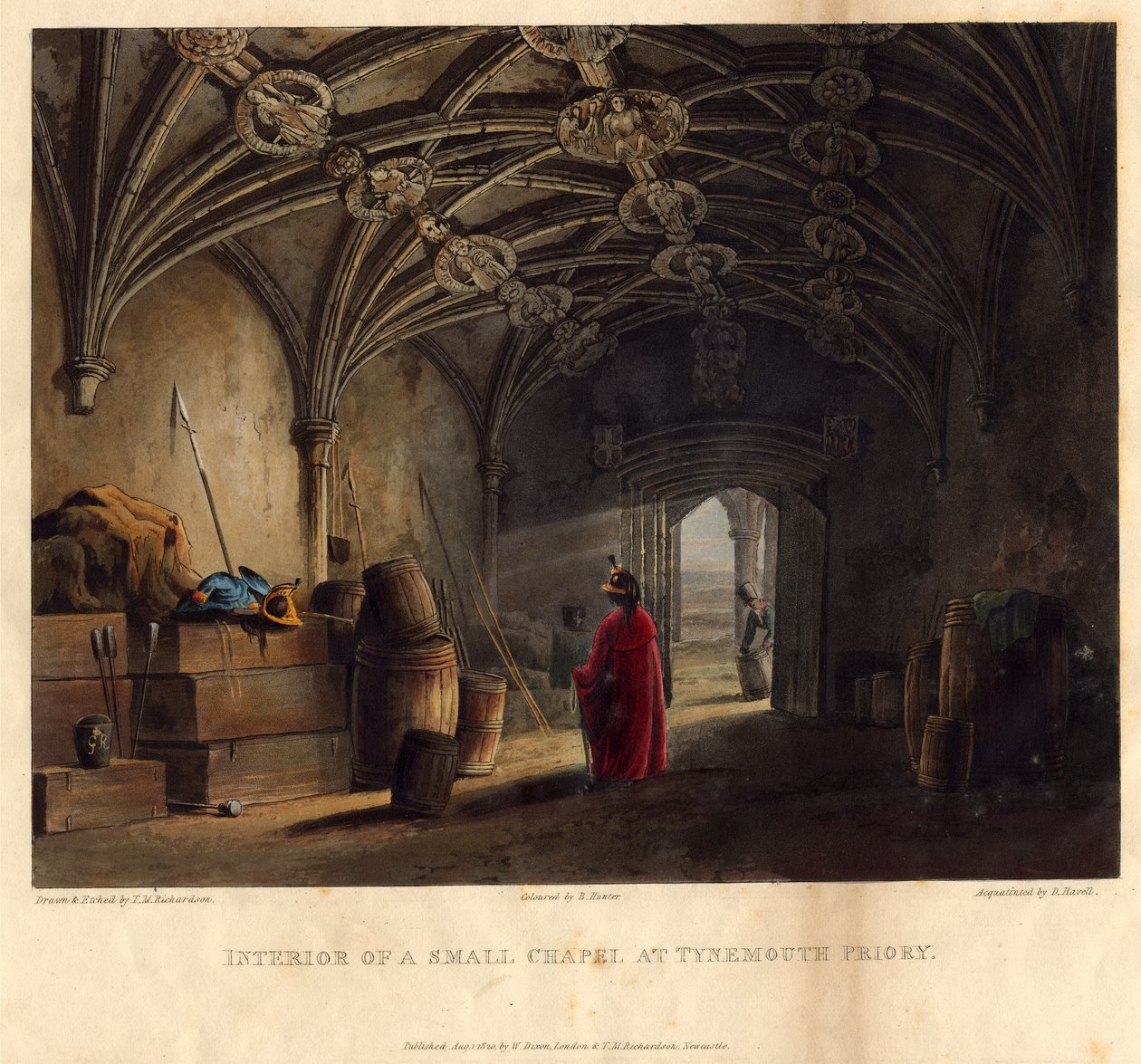 Interior de uma pequena capela no convento de Tynemouth, 1820 de Thomas Miles Richardson