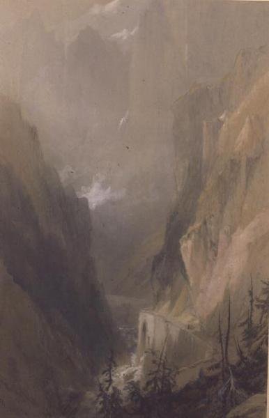 A Ponte do Diabo, St. Gothard. de Thomas Miles Richardson