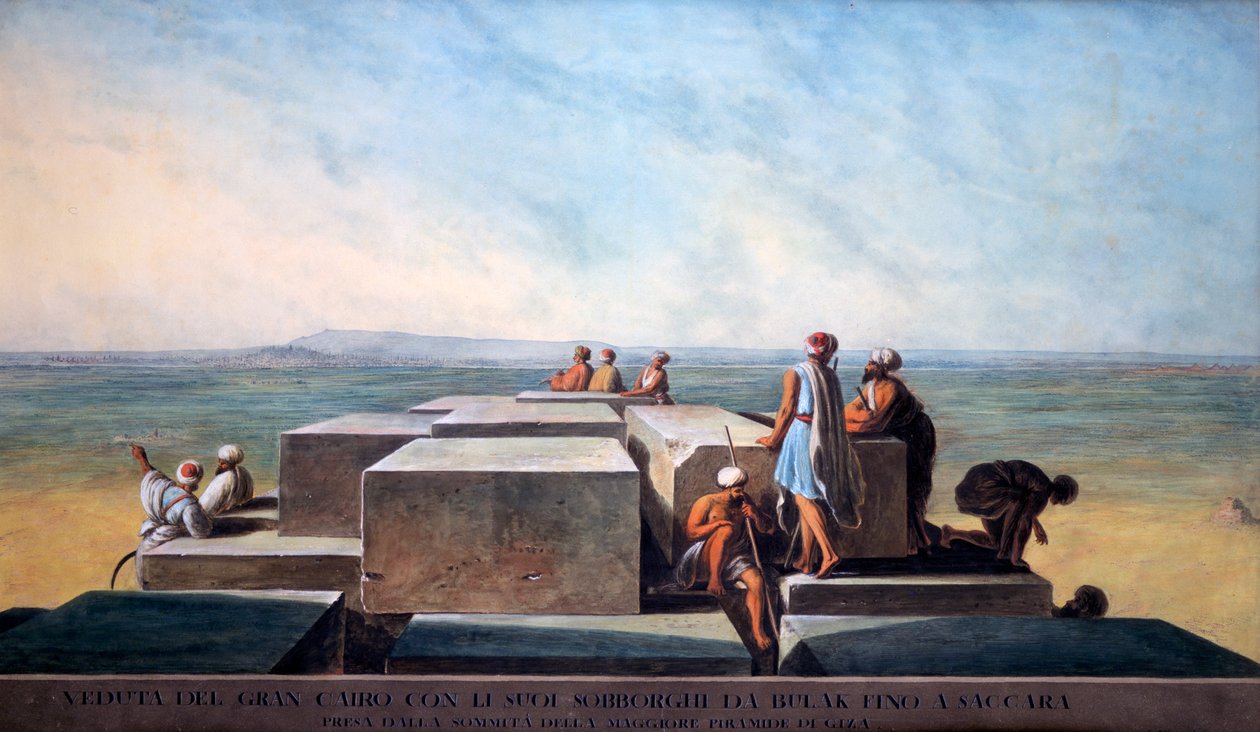 Topo da Primeira Pirâmide de Gizé, 1794 de Thomas Milton