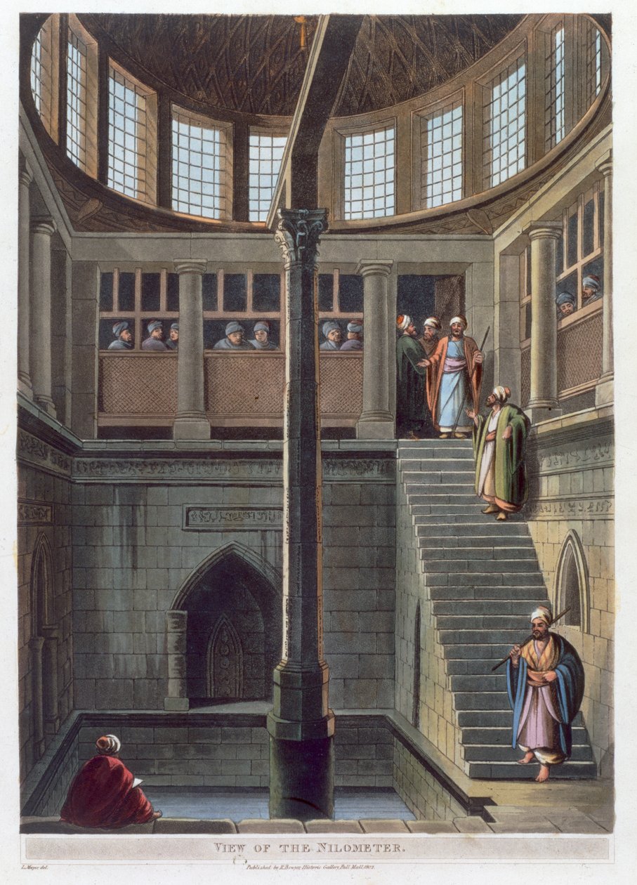 Vista do nilômetro, Cairo, Egito, 1802 de Thomas Milton