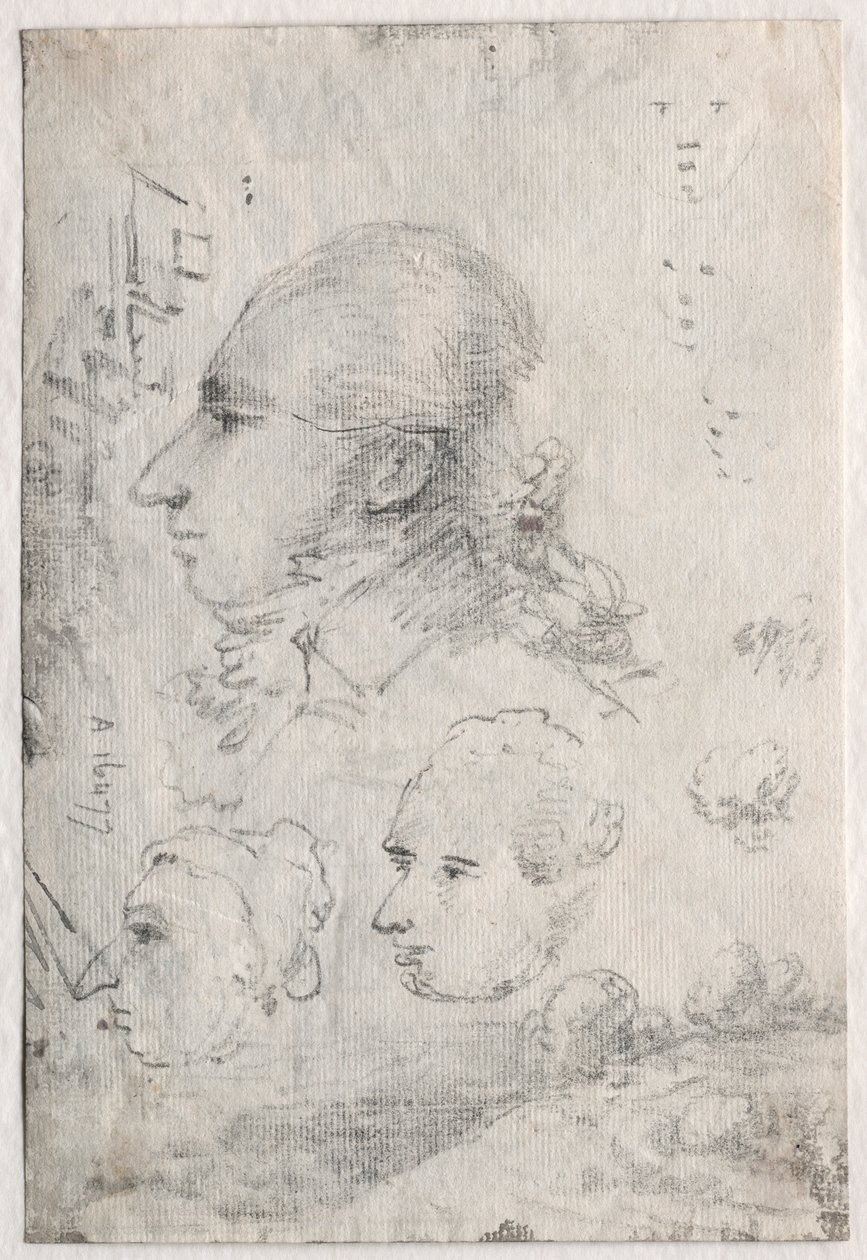Estudos de Chefes verso, c. 1820s. de Thomas Monro