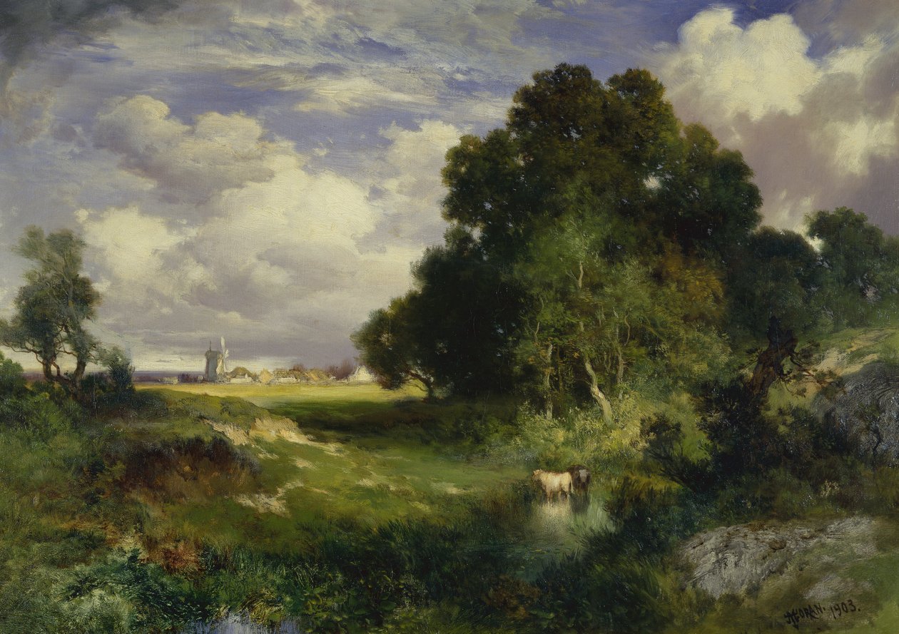 Um Dia de Verão, East Hampton, Long Island de Thomas Moran