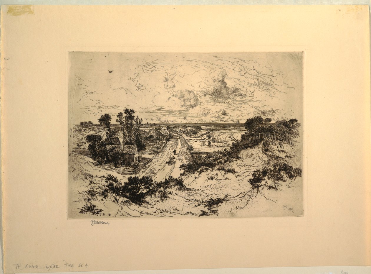 Uma estrada perto do mar, Easthampton, Nova York de Thomas Moran
