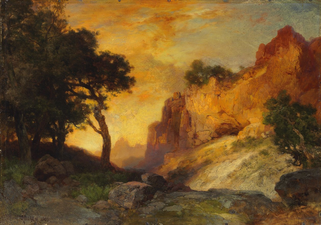 A Side Canyon, Grand Canyon, Arizona, 1905 de Thomas Moran
