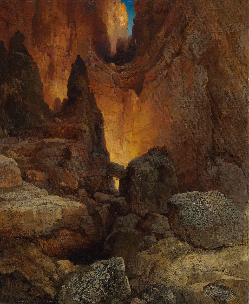 Um canyon lateral, Grand Canyon do Arizona, 1915 de Thomas Moran