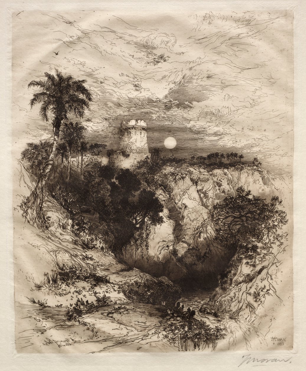 Uma torre de Cortes, 1883. de Thomas Moran