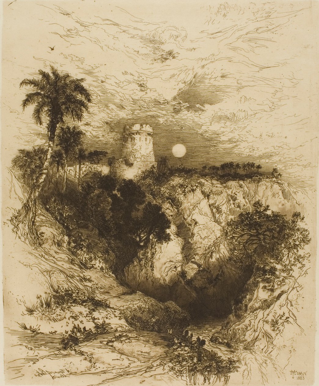 A Torre de Cortez - México de Thomas Moran